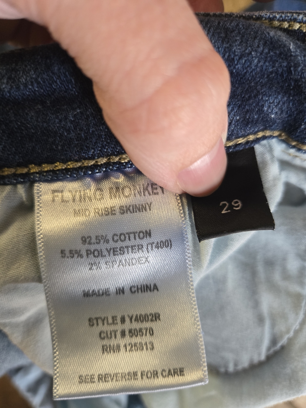 Flying Monkey Women's Skinny Jeans in Dark Blue Wash - Picture 5 of 5